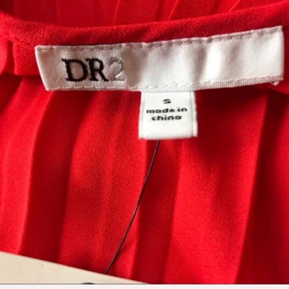 DR2 Lace Bib Tank Top by Daniel Rainn Pleat Back Blouse Sz Small Orangina Womens - Picture 7 of 8